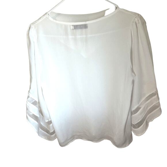 CBR white Shirt flutter Sleeves Womans Size Small Cotton Blend - Picture 2 of 9